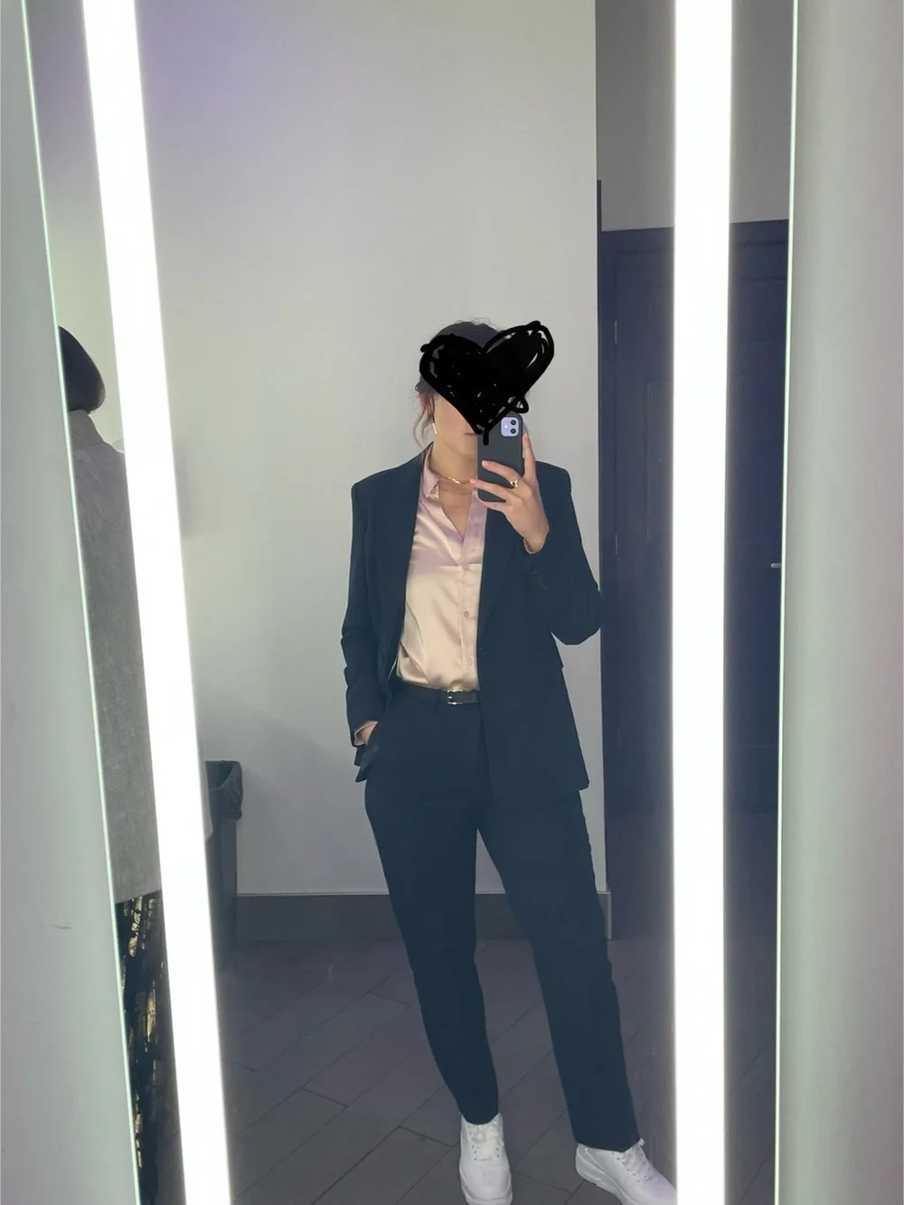 Mango (MNG) Classic Navy Blue Tailored Suit Set - Blazer & Trousers - Size 8